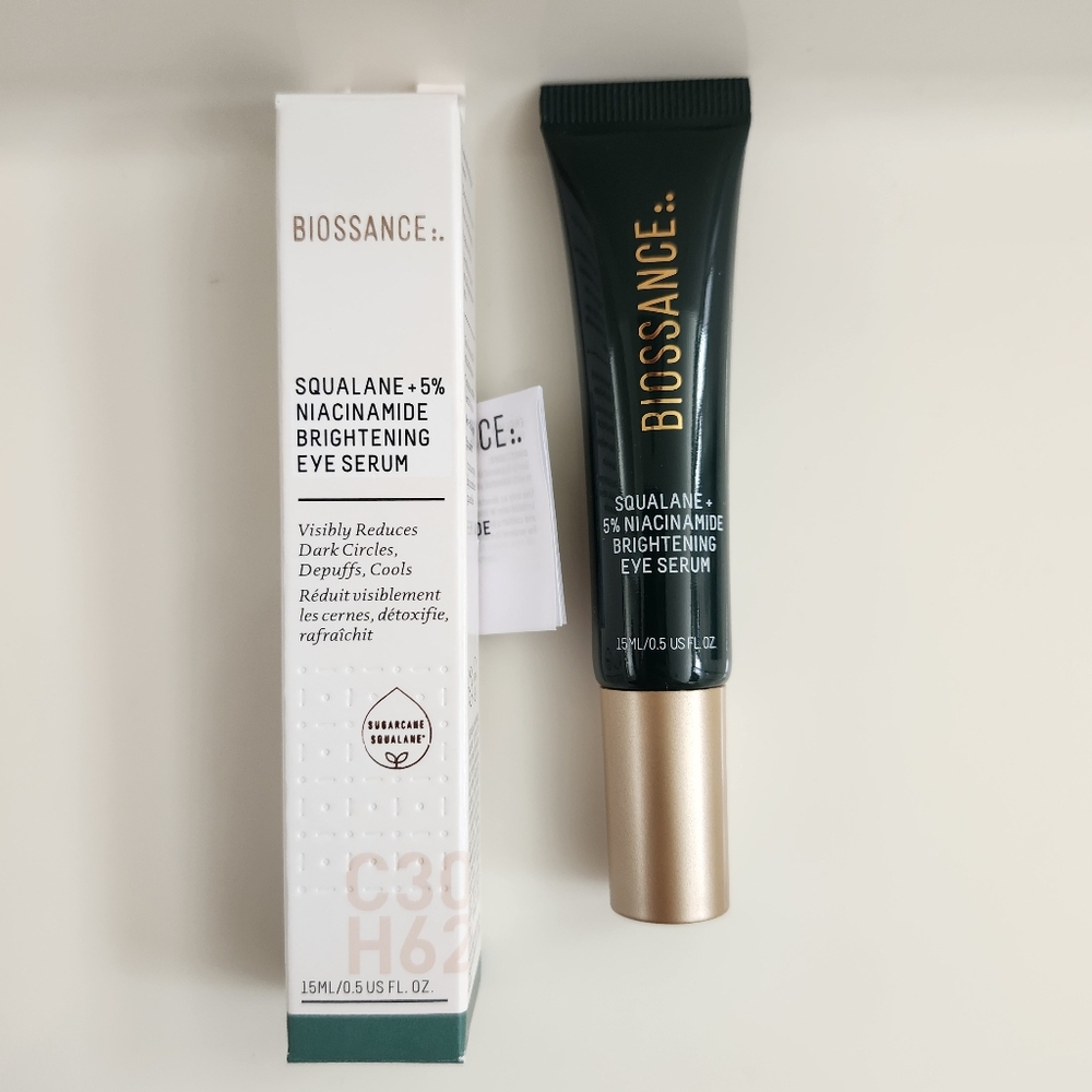 Biossance Squalane + 5% Niacinamide Brightening Eye Serum 15 ml/0.5 oz NIB